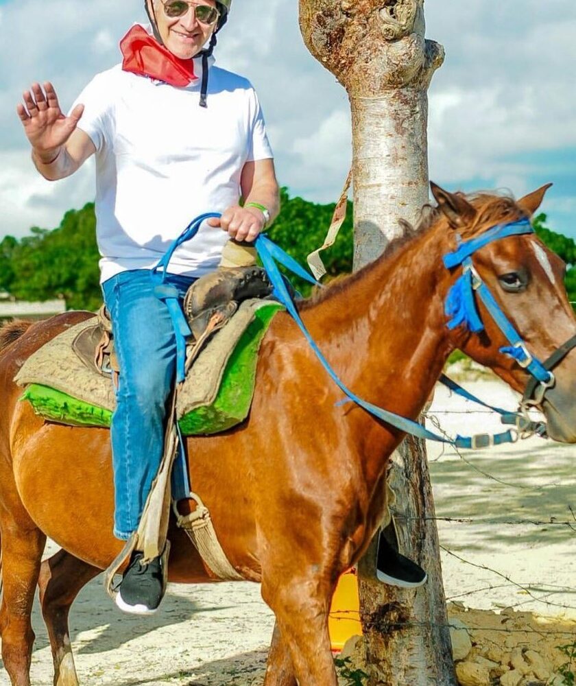 Man on horseback enjoying a Punta Cana excursion with Excursia Punta Cana.