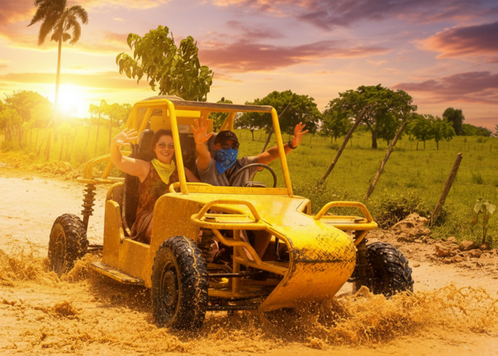 Exciting off-road adventure in Punta Cana with a yellow buggy