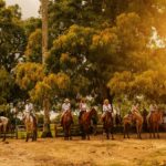 Group of riders on horseback ready for an excursion in Punta Cana